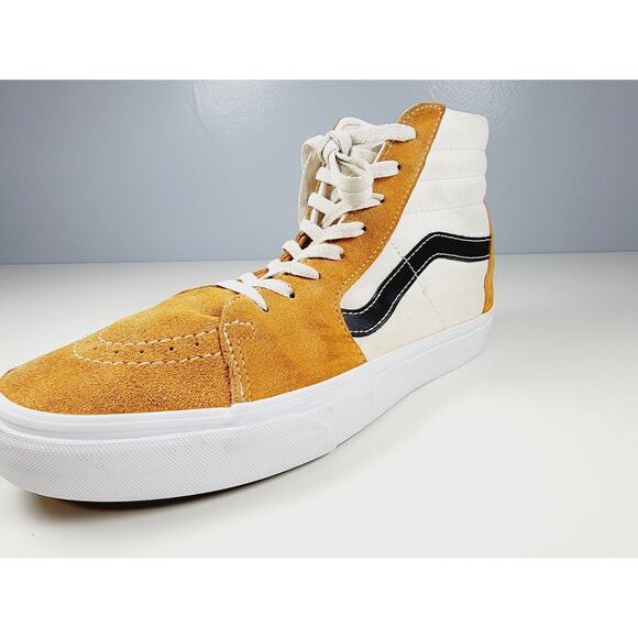 VANS Sk8-Mid Top Off The Wall Sneaker Mustard Yellow Gold Men's 10.5 Women's 12 - Picture 14 of 16